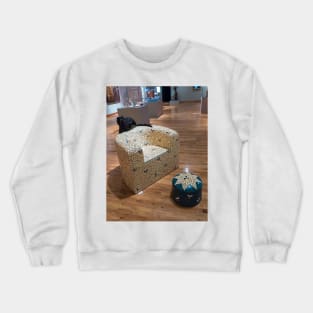 Patio Chair with Black Cat Crewneck Sweatshirt